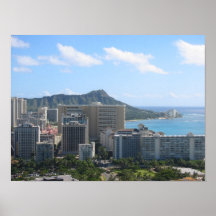 Hawaii's Waikiki and Diamond Head Print