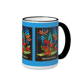 Hawiian Anthuriums (Personalized Mug) Ringer Mug