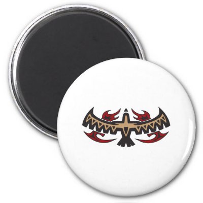 Hawk Eagle Tribal Tattoo Fridge Magnet by doonidesigns