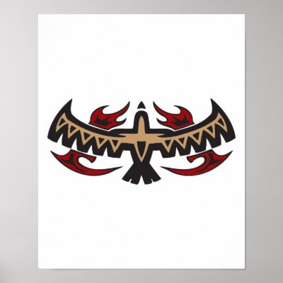 Hawk Eagle Tribal Tattoo Print