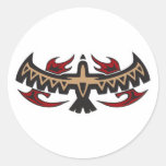 Hawk Eagle Tribal Tattoo Round Stickers