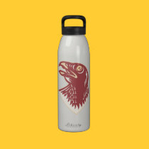 Hawk Head Looking Up Retro water bottles