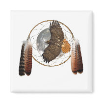 Hawk Moon Fridge Magnet
