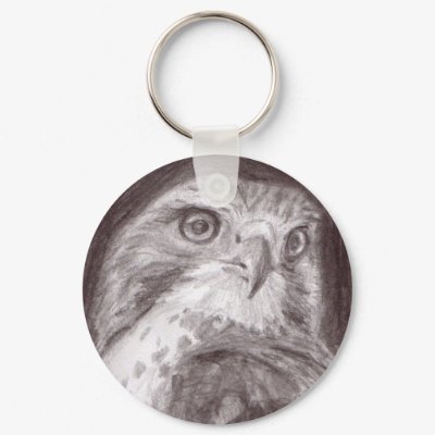 Hawk Sketch Keychain by ChelseaKerwath