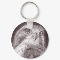Hawk Sketch Keychain by ChelseaKerwath Hawk Sketch Keychain