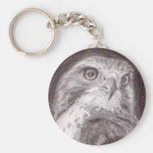 Hawk Sketch Keychain