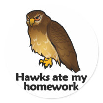 Hawks ate my homework stickers