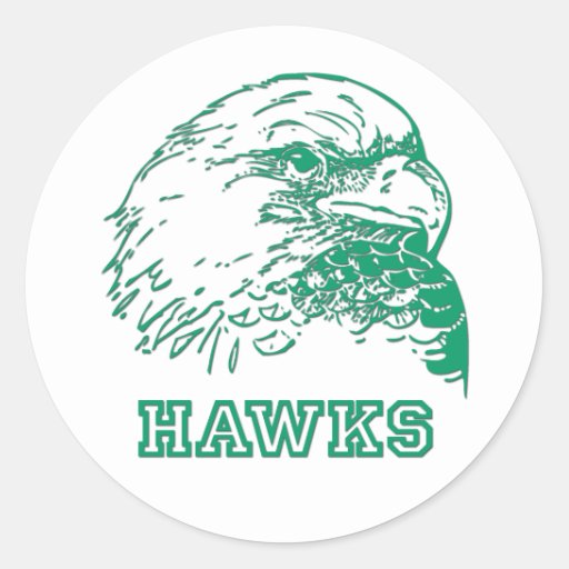 Hawks Logo Classic Round Sticker | Zazzle