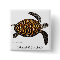 Hawksbill Sea Turtle Pin buttons