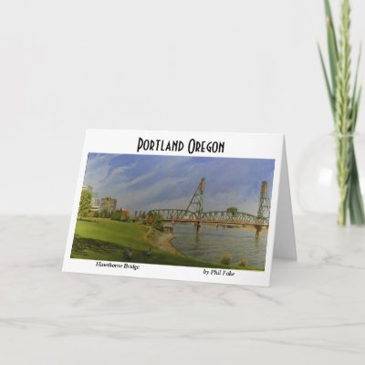 hawthorne bridge portland. Hawthorne Bridge note card by