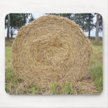 Hay bale in a field mouse pads