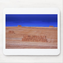 Hay bale stacks on farm mousepad