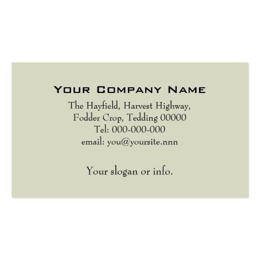 Hay tedder business card (back side)