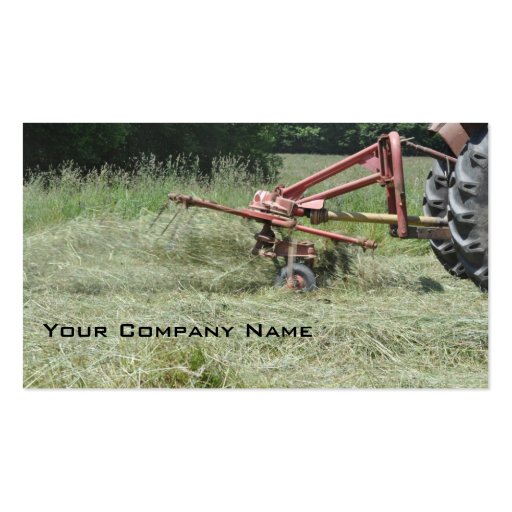 Hay tedder business card