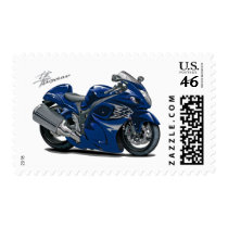 Hayabusa Dark Blue Bike Postage Stamp