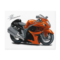 Hayabusa Orange Bike Postcard