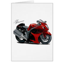 Hayabusa Red-Black Bike Greeting Card