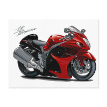 Hayabusa Red-Black Bike Post Card