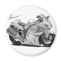 Hayabusa White Bike Magnets