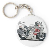 Hayabusa White-Red Bike Keychain