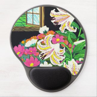 Hayashi Waichi Golden Rayed Lily and Cosmos Gel Mouse Mats