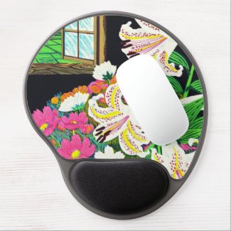 Hayashi Waichi Golden Rayed Lily and Cosmos Gel Mouse Mats