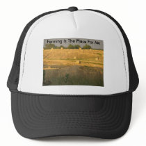 Hayfield In Sunlight, Farming Is The Place For Me hats