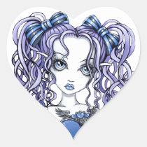 haylee, couture, fairy, gothic, cute, blue, violet, lavendar, pigtails, faery, fae, faerie, fantasy, art, myka, jelina, mika, big, eyed, faeries, Sticker with custom graphic design