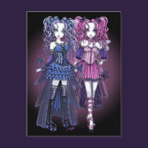 Haylee & Maegan Gothic Fairies Postcard postcards