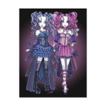 haylee, maegan, pink, purple, fairy, faery, fae, faerie, fairies, art, butterfly, butterflies, pigtails, fantasy, myka, jelina, couture, gothic, goth, characters, Postcard with custom graphic design