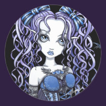 "Haylee" Purple Butterfly Fairy Art Stickers stickers