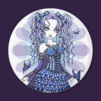 "Haylee" Purple Tattoo Butterfly Fairy Art Magnet magnets