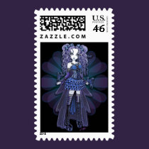 "Haylee" Purple Tattoo Butterfly Fairy Art Postage postage
