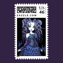 "Haylee" Purple Tattoo Butterfly Fairy Postage stamps