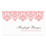 Hayleigh #1 Pink Damask Chic Business Card business cards