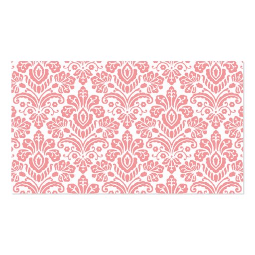 Hayleigh #2 Pink Damask Chic Business Card (back side)