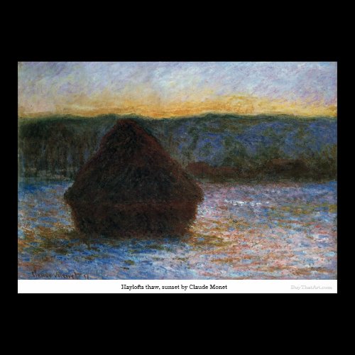Haylofts thaw, sunset by Claude Monet Poster