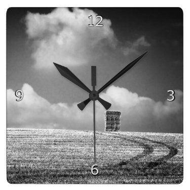 Haystack And Tracks minimalist Wall Clock