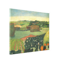 Haystacks in Brittany, Potato Field; Paul Gauguin Canvas Print