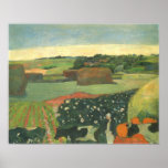 Haystacks in Brittany, Potato Field; Paul Gauguin posters