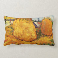 Haystacks in Provence by Van Gogh Throw Pillow