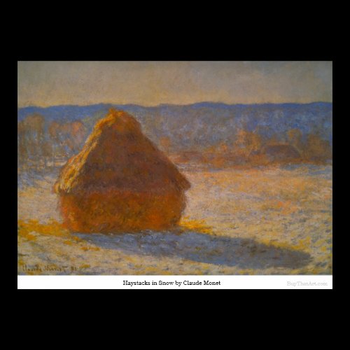 Haystacks in Snow by Claude Monet Poster