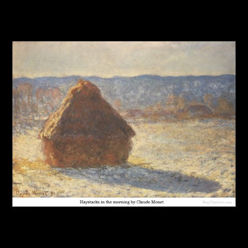 Haystacks in the morning by Claude Monet Print
