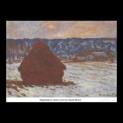 Haystacks in winter snow by Claude Monet Poster