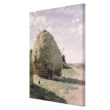 Haystacks Stretched Canvas Print