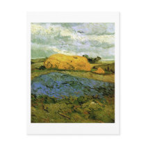 Haystacks under a Rainy Sky, Vincent van Gogh Postcard