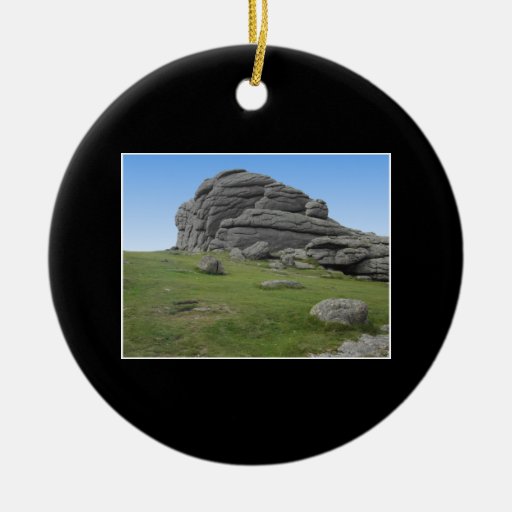 Haytor. Rocks in Devon England. On Black. Christmas Ornaments