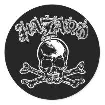 HAZARD ROUND STICKER by MarcVachon HAZARD ROUND STICKER