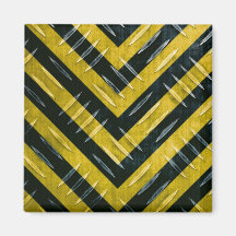 Hazard Stripe Diamond Plate Textured Magnets