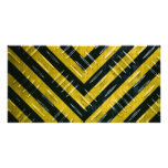 Hazard Stripe Diamond Plate Textured Custom Photo Card